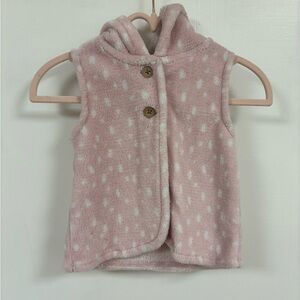 Carter's Light Pink Fleece Vest with White Polka Dots